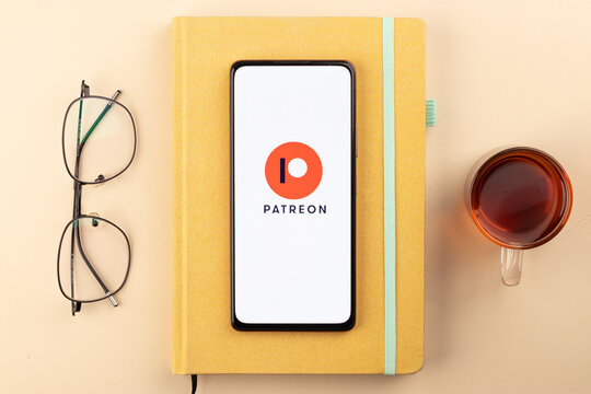 West Bangal, India - January 7, 2022 : Patreon logo on phone screen stock image.