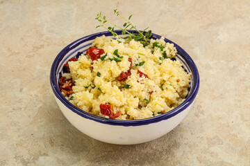 Vegetarian uisine - couscous with vegetables
