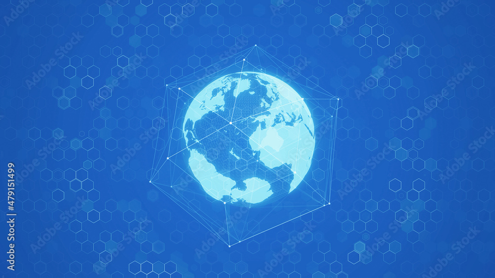 Poster global communication network concept. data analysis. digital transformation.