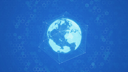 Global communication network concept. Data analysis. Digital transformation.