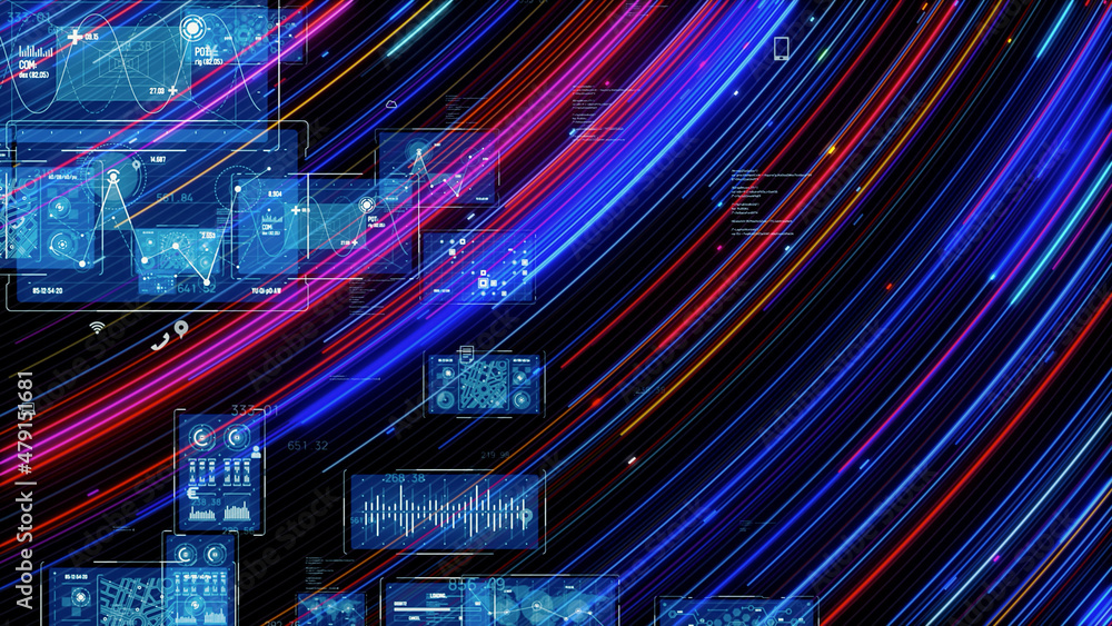 Aufkleber Digital transformation concept. System engineering. GUI (Graphical User Interface).
