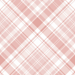 Seamless pattern in pink and white colors for plaid, fabric, textile, clothes, tablecloth and other things. Vector image. 2