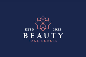Beauty spa nature flowers icon logo vector