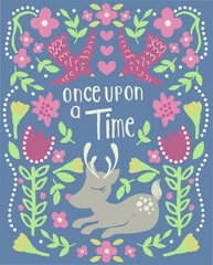 Crafted with a fairy-tale illustration, it can be used for baby t-shirt print, fashion print design, kids wear, baby shower, celebration, greeting and invitation.