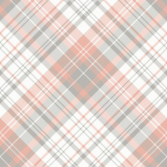 Seamless pattern in white, pink and gray colors for plaid, fabric, textile, clothes, tablecloth and other things. Vector image. 2