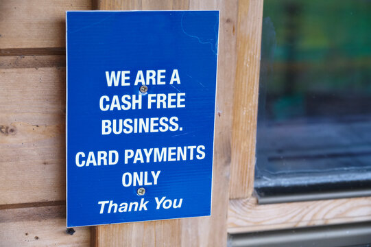 Cash free business card payments only sign