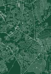 Sao Luis city Brazil municipality vector map. Green street map, municipality area. Urban skyline panorama for tourism.