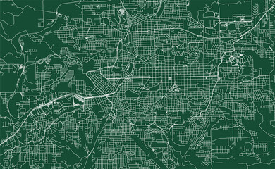 Caxias do Sul city Brazil municipality vector map. Green street map, municipality area. Urban skyline panorama for tourism.