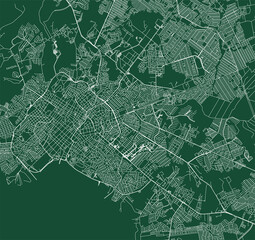 Cuiaba city Brazil municipality vector map. Green street map, municipality area. Urban skyline panorama for tourism.