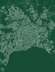 Goiania city Brazil municipality vector map. Green street map, municipality area. Urban skyline panorama for tourism.