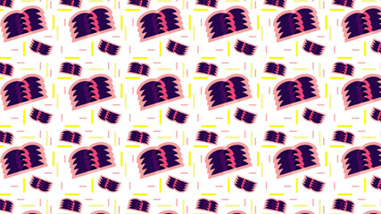 Bold fun cute repeating background pattern. Retro vibes pink and purple jellyfish monster