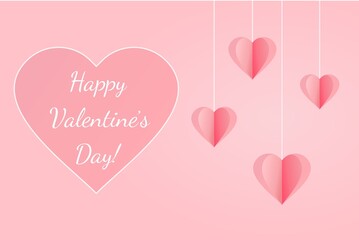 Obraz na płótnie Canvas Happy Valentine's Day With Hearts