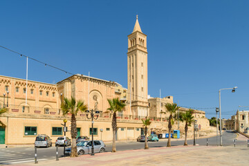 Fototapeta na wymiar Marsaskala Parish Church, Marsaskala, Malta.