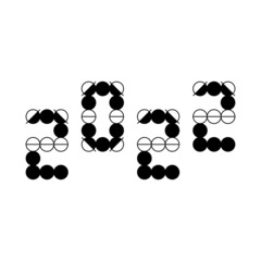 symbol 2022. Vector Geometric Abstract shapes. Boho isolated elements. Mid century modern minimalist art print