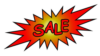 sale and explosion vector icon on white background