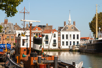 Fototapeta na wymiar Old harbor in Maassluis in the Netherlands.