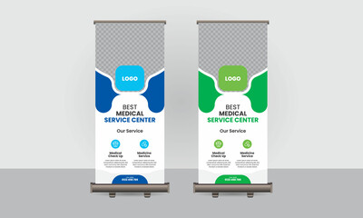 business medical Roll up banner design template