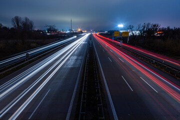 Fototapeta na wymiar Long exposure of a german highway