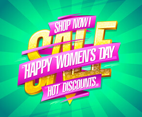 Happy Women's day sale hot discounts poster