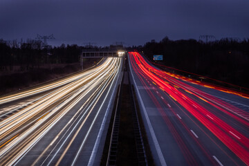 Fototapeta na wymiar Long exposure of a german highway