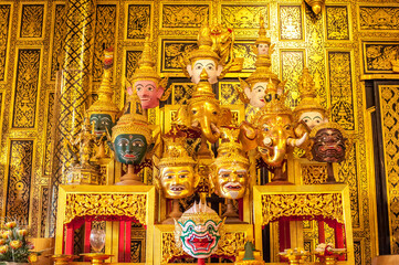 The Mixed of Headed God and angels at Wat Chulamanee Temple , Samut songkham province Thailand