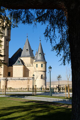 Fototapeta na wymiar Towers of the Alcazar of Segovia, Castilla y Leon. Spain