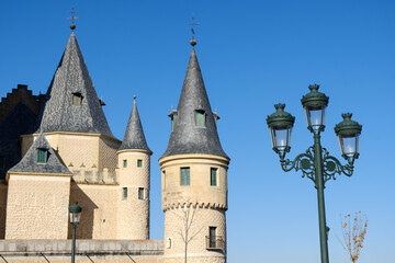 Fototapeta na wymiar Towers of the Alcazar of Segovia, Castilla y Leon. Spain