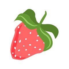 Strawberry illustration. Red berry. Healthy food.