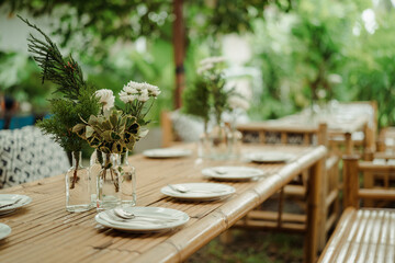 table setting in a restaurant