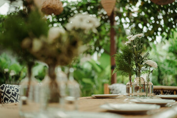 table and chairs in the garden