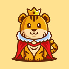King Tiger Cub Cartoon Sitting