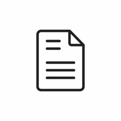 Document icon vector. Document flat style isolated on a white background - stock vector.