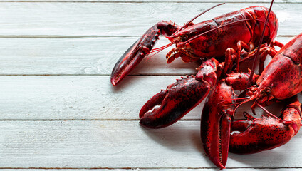 lobster on wood board
