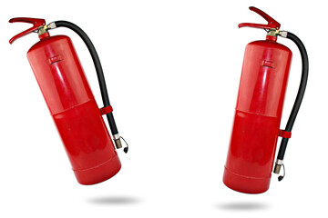 red fire extinguisher isolated on white background