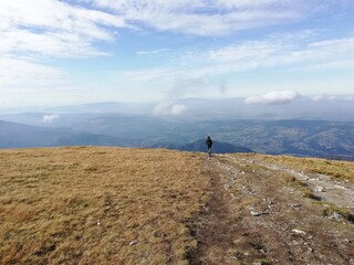 Beautiful mountain landscape. A trail leading through the Tatra National Park.