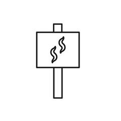 Vector outline symbol suitable for internet pages, sites, stores, shops, social networks. Editable stroke. Line icon of  smoke on banner