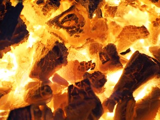 photo of a bonfire in a fireplace