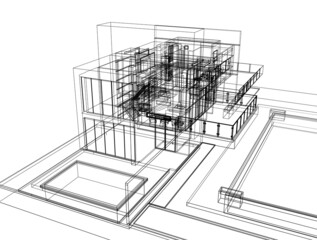 wireframe of a house