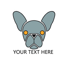 dog head logo design template 