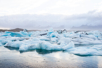 Glacier lagoon with icebergs