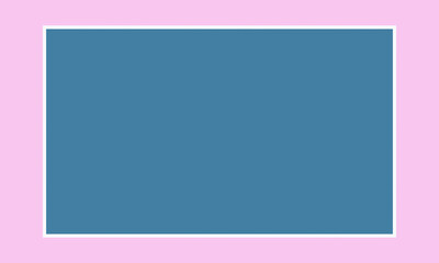 peach background with white outline blue box