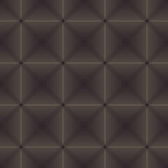 Seamless pattern. Vector texture with repeating square lines of lines. Simple beige-brown ornament. Modern abstract geometric striped background.