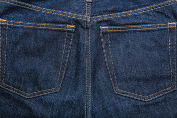 blue jeans close up. Top view 