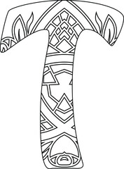 Alphabet mandala Coloring book for adults and children letter