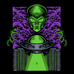The alien vector illustration