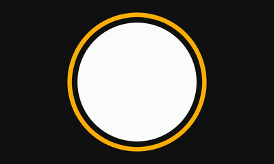 black background with white circle golden yellow outline