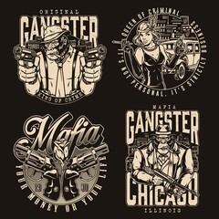 Mafia collection with gorilla and flapper girl