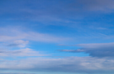 blue sky with dark white clouds