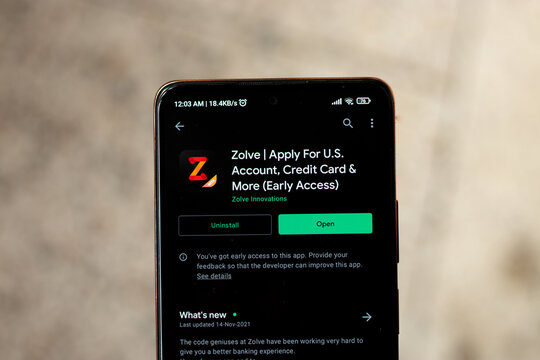 West Bangal, India - December 15, 2021 : Zolve logo on phone screen stock image.