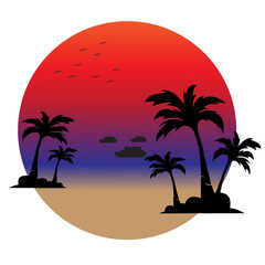 beach vector illustration design suitable for illustration vector cartoon flat design